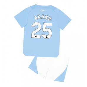 Manchester City Manuel Akanji #25 Hjemmebanesæt Børn 2023-24 Kort ærmer (+ korte bukser)